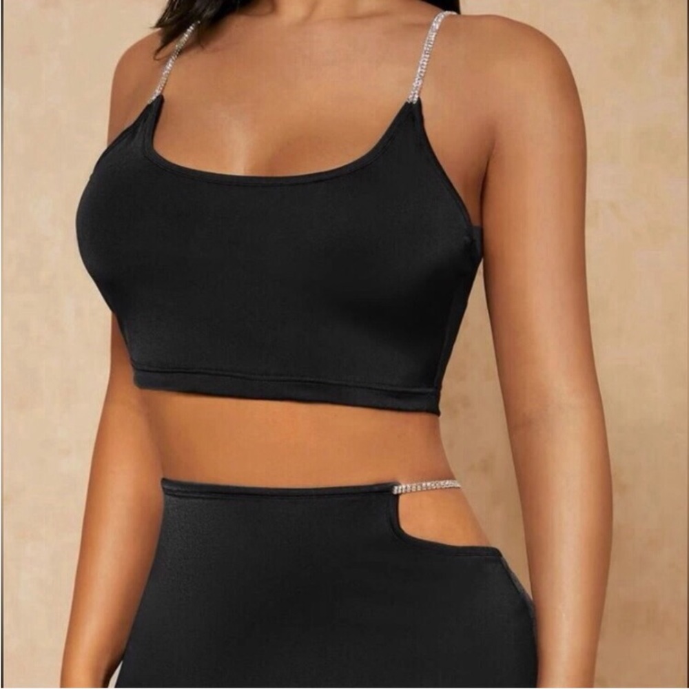 RARE diamanté strap cropped tank